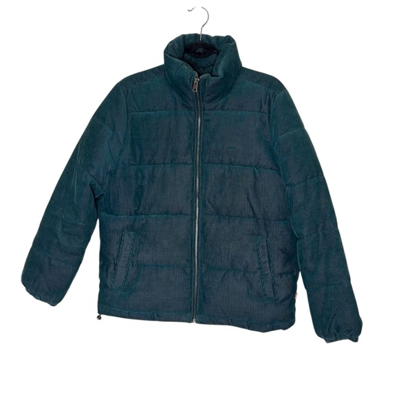 Levi's Women's Zoe Corduroy Puffer Jacket - Teal- Size Medium - Picture 5 of 14